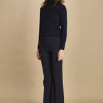 pantalone lungo a zampa. PAOLINA PL142 NAVY nine in the morning 