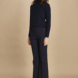 pantalone lungo a zampa. PAOLINA PL142 NAVY nine in the morning 