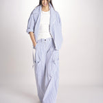 Bomber in popeline a righe BOMBER MJD556_ATEX93 BLUE WHITE STRIPES jejia 