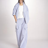 Bomber in popeline a righe BOMBER MJD556_ATEX93 BLUE WHITE STRIPES jejia 