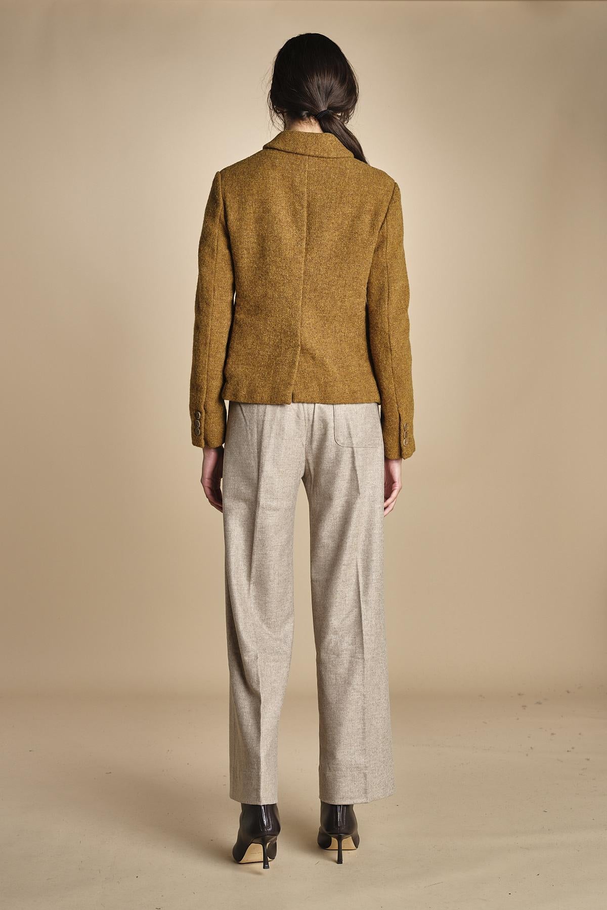 pantalone con elastico in punto milano PENSIL BEIGE true avenue 