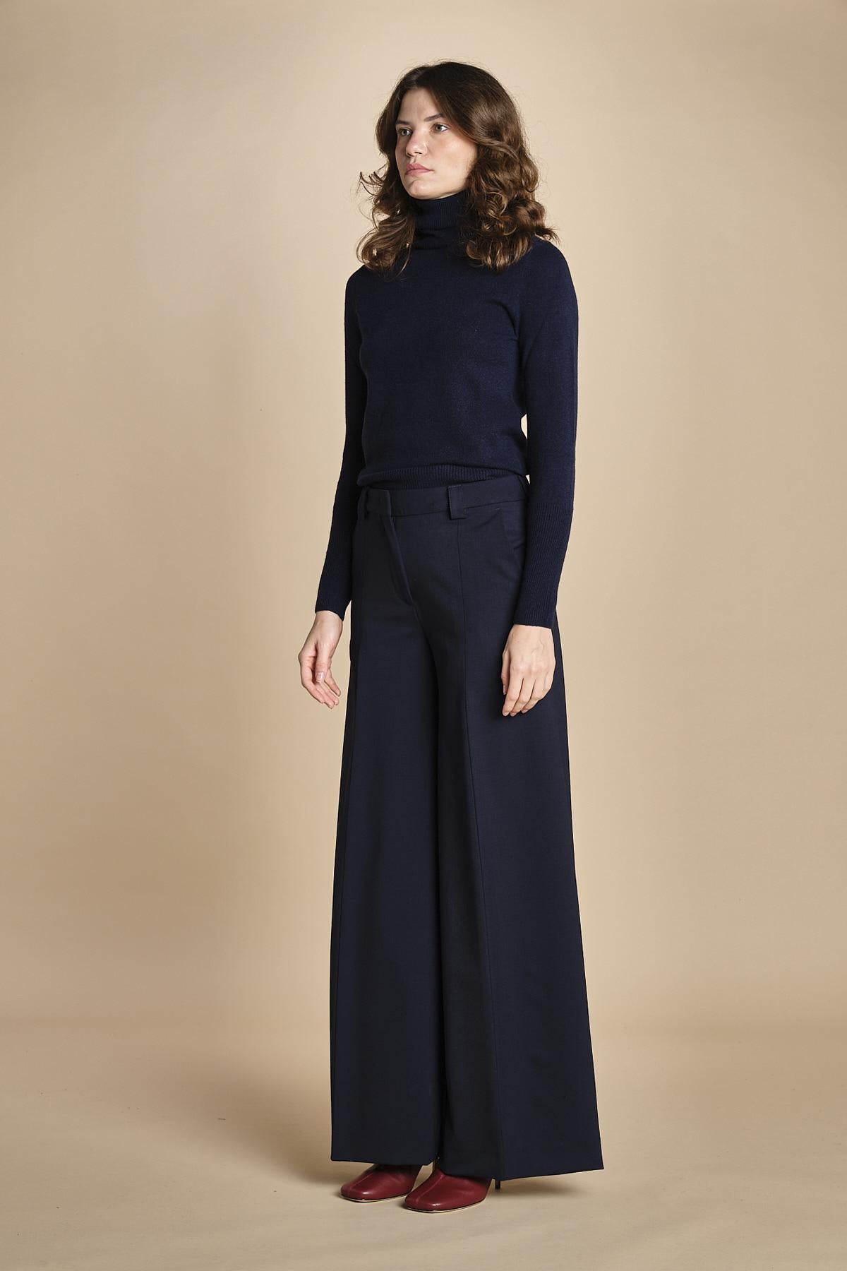 pantalone palazzo TLWC3101W0206ABTPB NIGHT BLUE T0457 the latest 