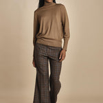 MELODIA pantalone cropped con risvolto a quadretti MELODIA 65220925 26 quelledue 