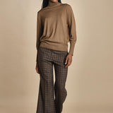 MELODIA pantalone cropped con risvolto a quadretti MELODIA 65220925 26 quelledue 