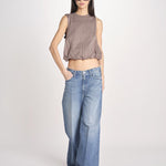t-shirt s/m con elastico fondo VILLENA 026TS567JE MORO woc 