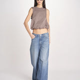 t-shirt s/m con elastico fondo VILLENA 026TS567JE MORO woc 