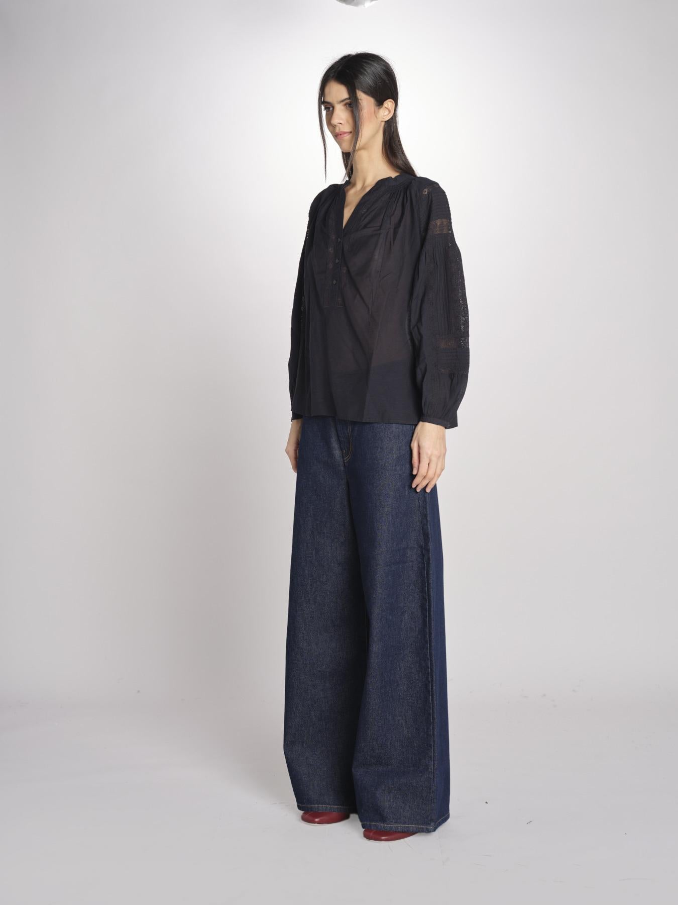 Camicia con nervature NIPOA 2HVA27-V09117 NOIR vanessa bruno 
