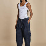 denim over CURVEDWIDE LEG  515324LID D402 DARK INDIGO phillip lim 
