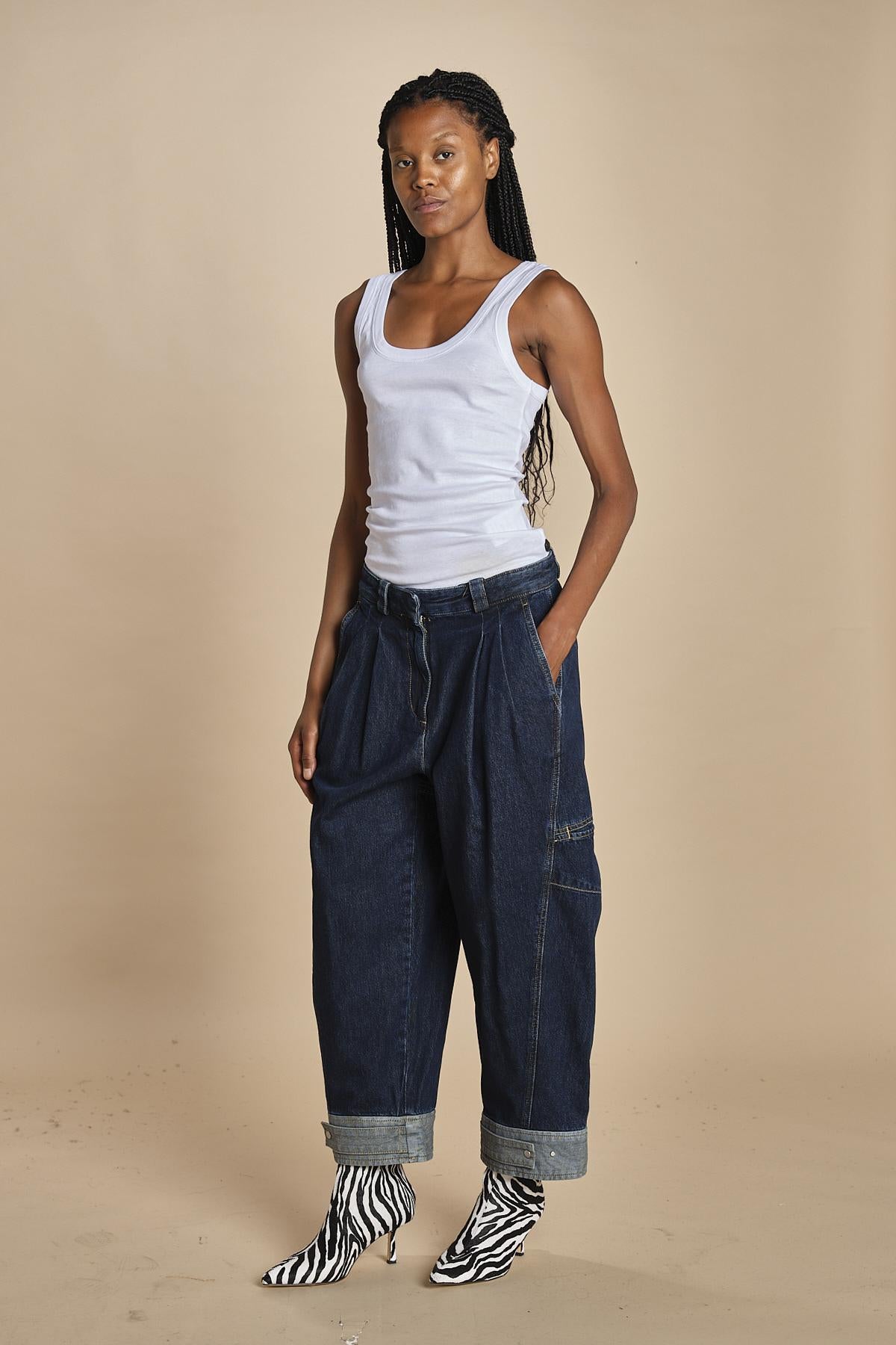 denim over CURVEDWIDE LEG  515324LID D402 DARK INDIGO phillip lim 