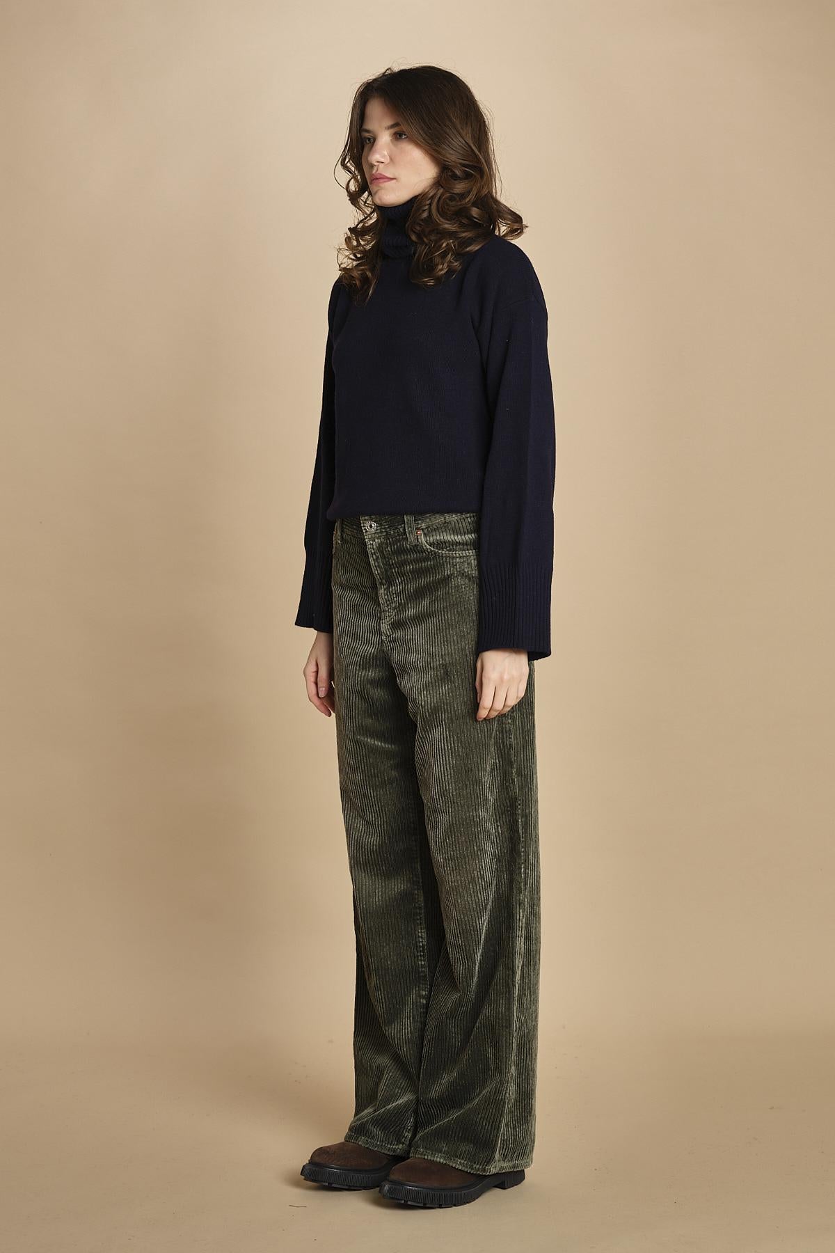 pantalone in velluto PARTHE52 SAGE bellerose 