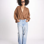 camicia righine over VT6406 BROWN zen ethic 