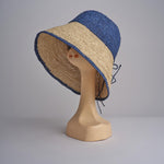 CAPELINE cappello in paglia bicolor DEMI CAPELINE CROCHET 01BG196 AZZ bagatelle france 