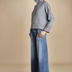 maglia dolcevita over SAMANTHA GRIGIO NERO tenne' 