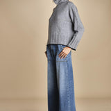 maglia dolcevita over SAMANTHA GRIGIO NERO tenne' 