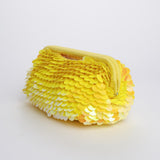 Clutch SANTORINI grande con paillettes BAG SANTORINI YELLOW boheme couture 