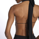 KALISA abito maxi con twist frontale KALISA DEEP BLACK amazuìn 