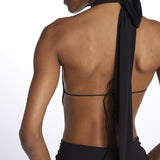 KALISA abito maxi con twist frontale KALISA DEEP BLACK amazuìn 