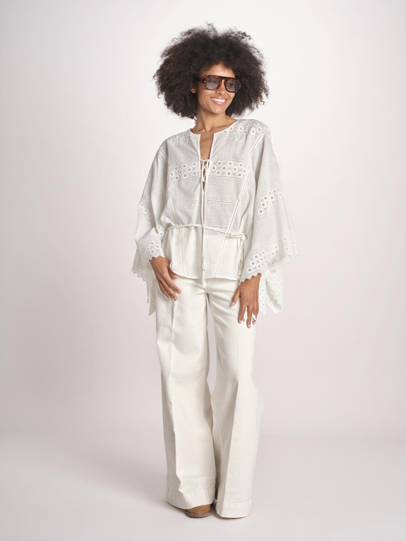 camicia a maniche lunghe WAGMA SIMPLY WHITE scarlett poppies 