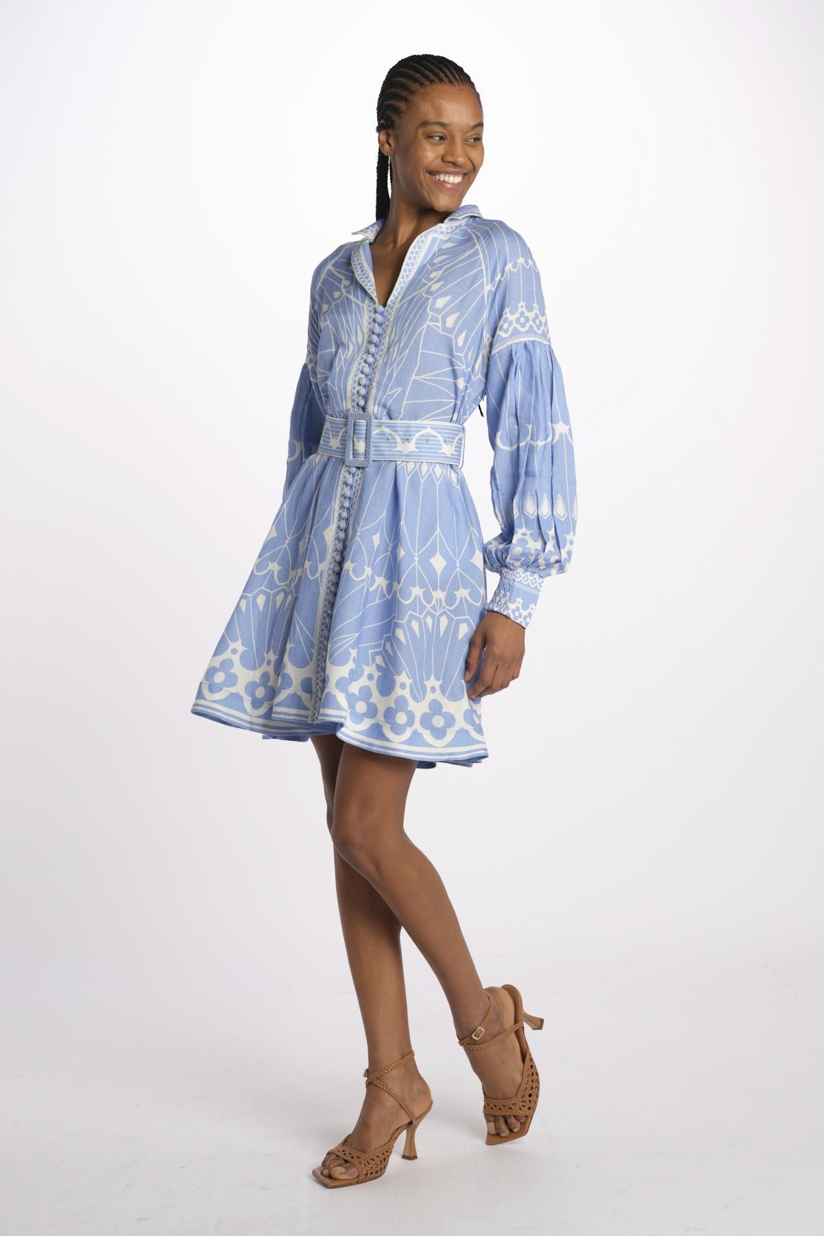 Mini abito GALINA m/l stampa GALINA 1707 VISTA BLUE scarlett poppies 