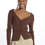Cardigan GILI costine 5539106 TOFFEE herskind 