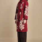 cappotto jaquard fiori COLD FLOWER 351870 BURGUNDY farm rio 