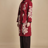 cappotto jaquard fiori COLD FLOWER 351870 BURGUNDY farm rio 