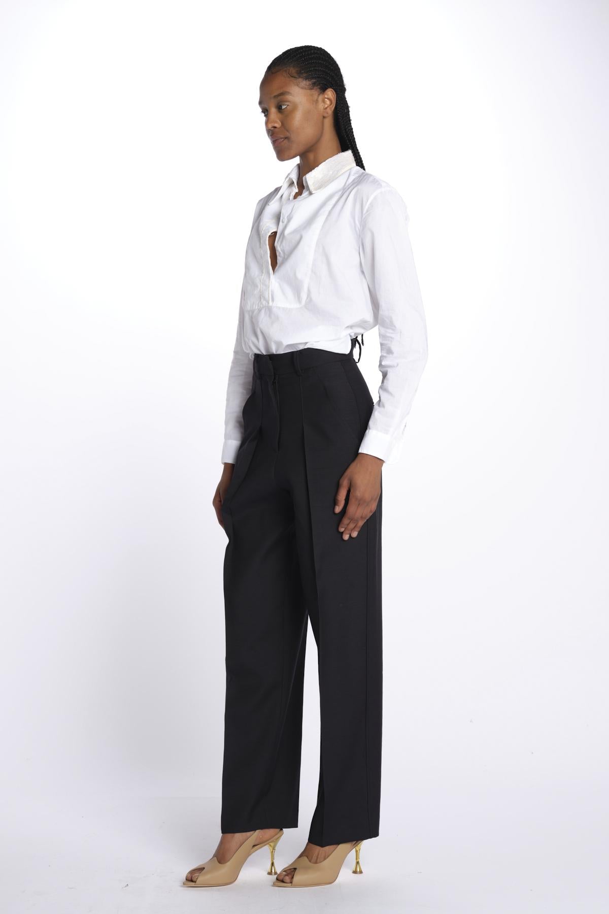 Pantaloni con pences 142706 BLACK lvir 