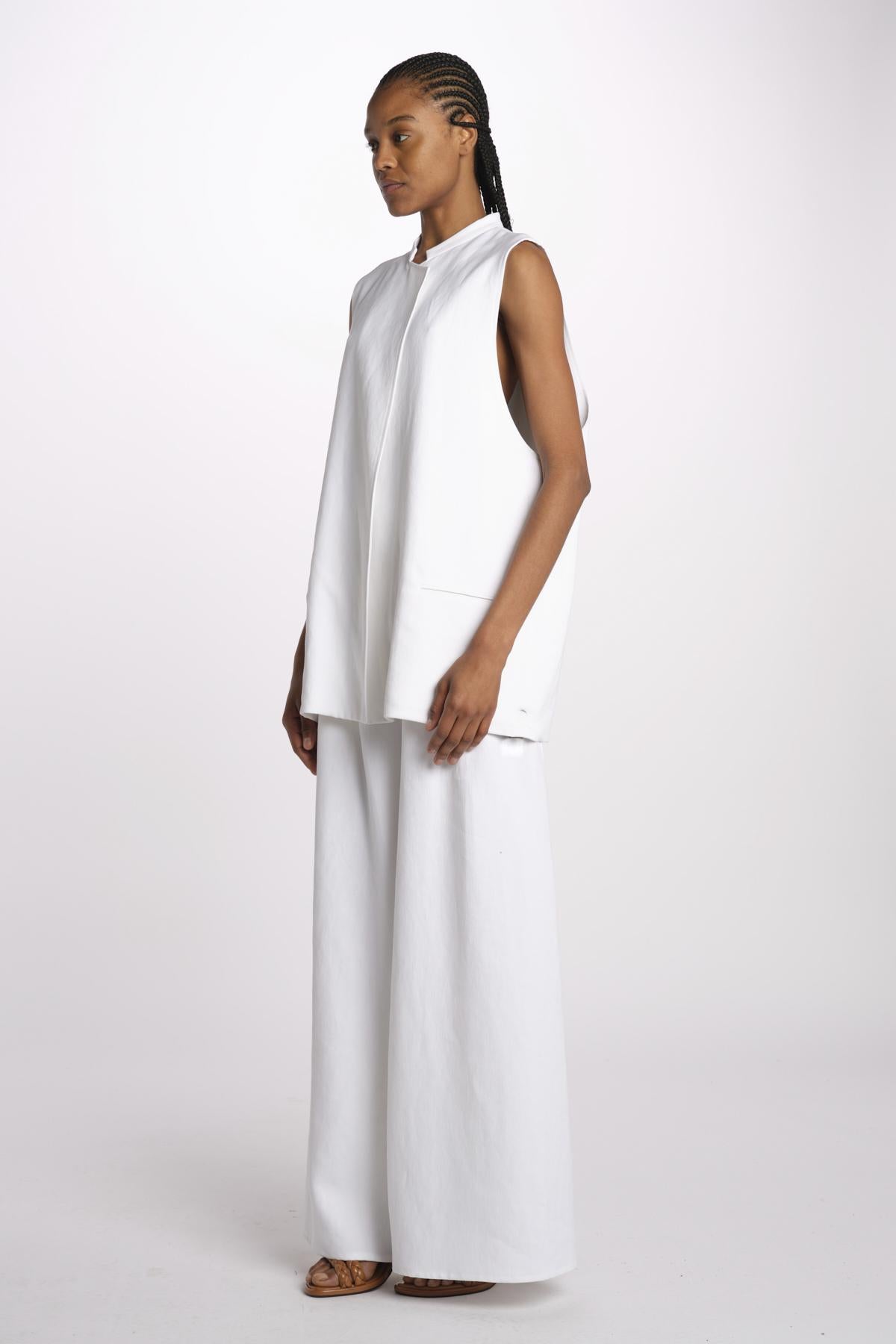 1331 gilet lino enzimato 1331 WHITE dusan 