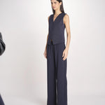 Gilet scollo a V in jersey double di cotone POGGIO 2615911021600 002 BLU weekend maxmara 