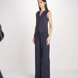 Gilet scollo a V in jersey double di cotone POGGIO 2615911021600 002 BLU weekend maxmara 