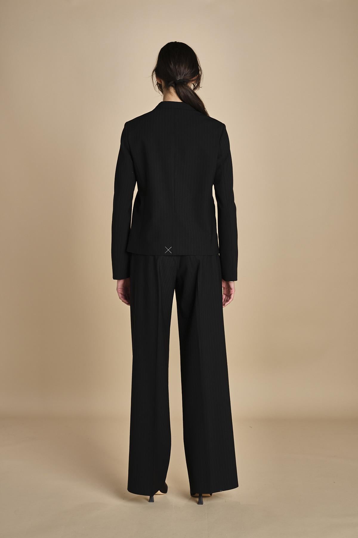 blazer gessato con tre bottoni L0125248 R911 n21 