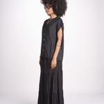 camicia con bottoni CLARENCELK NOIR laraethnics 