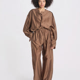 camicia in mussola con manica a sbutto DIANA 4007 T0161 CHOCOLATE T0032 the latest 