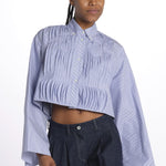 Camicia cropped IV SHIRT WHITEBLUE jejia 