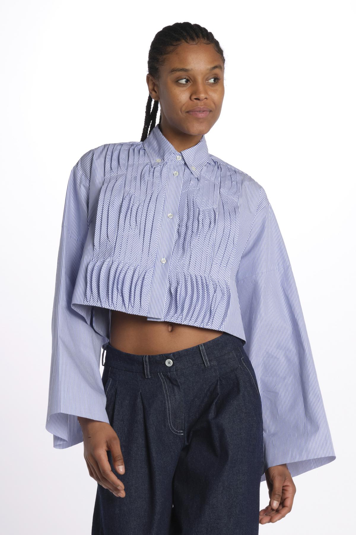 Camicia cropped IV SHIRT WHITEBLUE jejia 