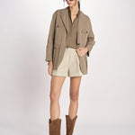 N616 giacca in nylon con tasche N616 01090 TORTORA aspesi 