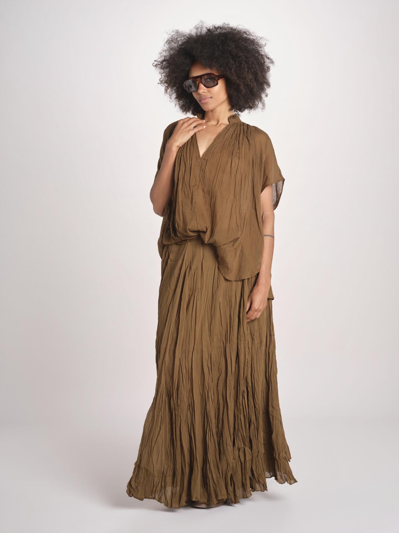 WHEELESS camicia over con nastro WHEELESS SH075UWHEELE-KHA KHAKI laurence bras 