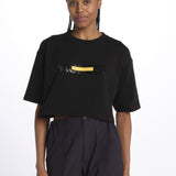 T-Shirt cropped logo Z500 NERO aspesi 