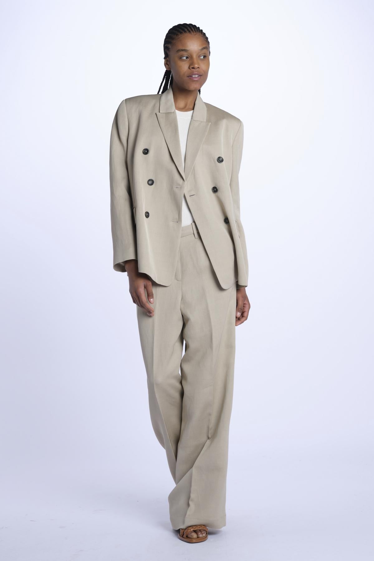Blazer CHARLOTTE doppio petto misto lino CHARLOTTE CHA15 SABBIA nine in the morning 