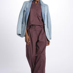 Pant PETRA 2 pinces popeline PETRA PE66 BURGUNDY nine in the morning 