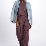 Pant PETRA 2 pinces popeline PETRA PE66 BURGUNDY nine in the morning 