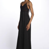 Abito crochet+raso 142401 BLACK lvir 