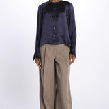 Camicia manica sbuffo CUTWORK BE24499 NAVY milaura 