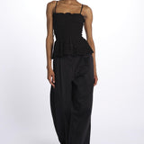 Top MARTINA elastico sangallo DM 1229 BLACK damson madder 