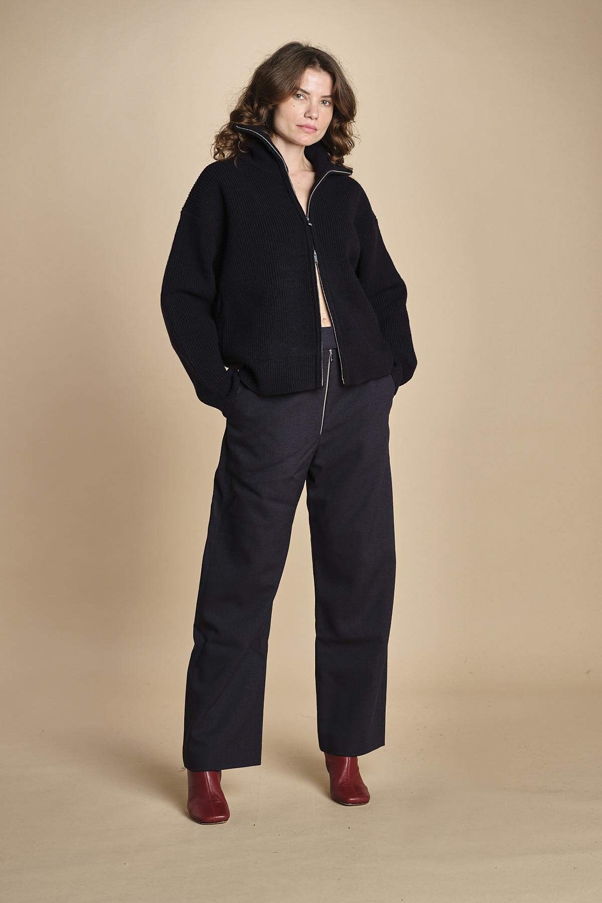 pantalone con zip TROUVI SNW DARKEST NAVY studio nicholson 