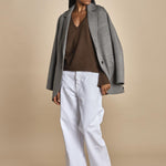 maglia con scollo a v e manica a campana by milaura. D2500894 811 MORO milaura 