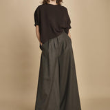 easy shirt in crepon di seta. T2759 DARK BROWN dusan 