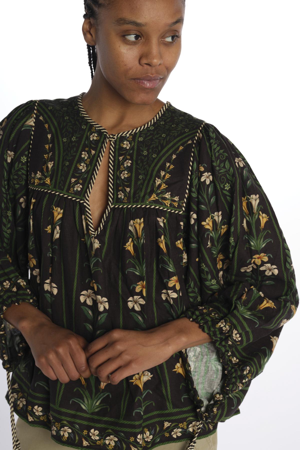 Camicia FLOWERS ARCH stampa fiori 337183 BLACK farm rio 