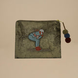 bustina sciatore in pailettes C25P0803 KAKHI milaura 