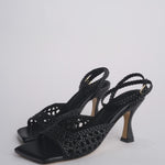 Sandalo traforato punto quadrata CATERINA BLACK martinez 